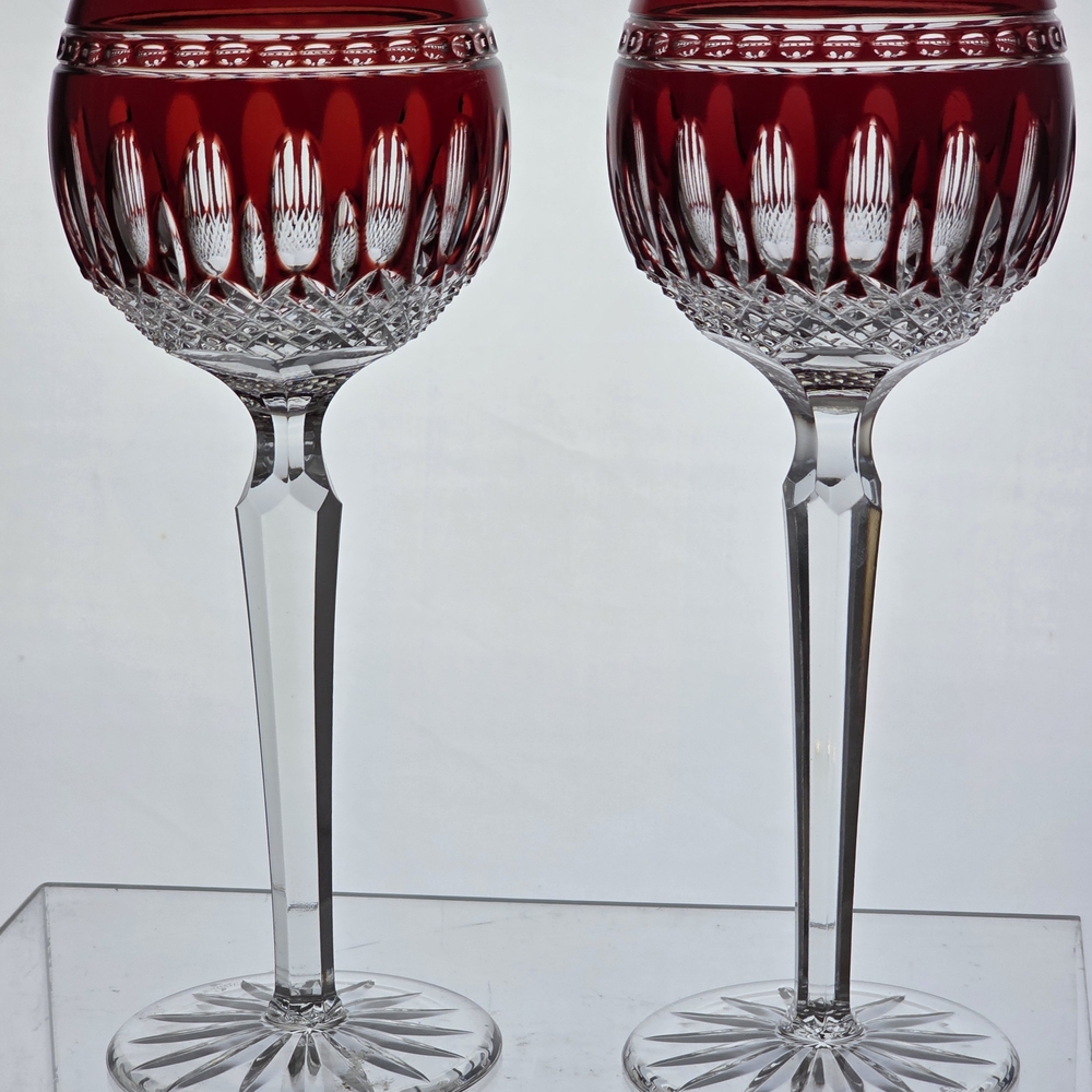 Elegant Red Crystal Wine Glasses